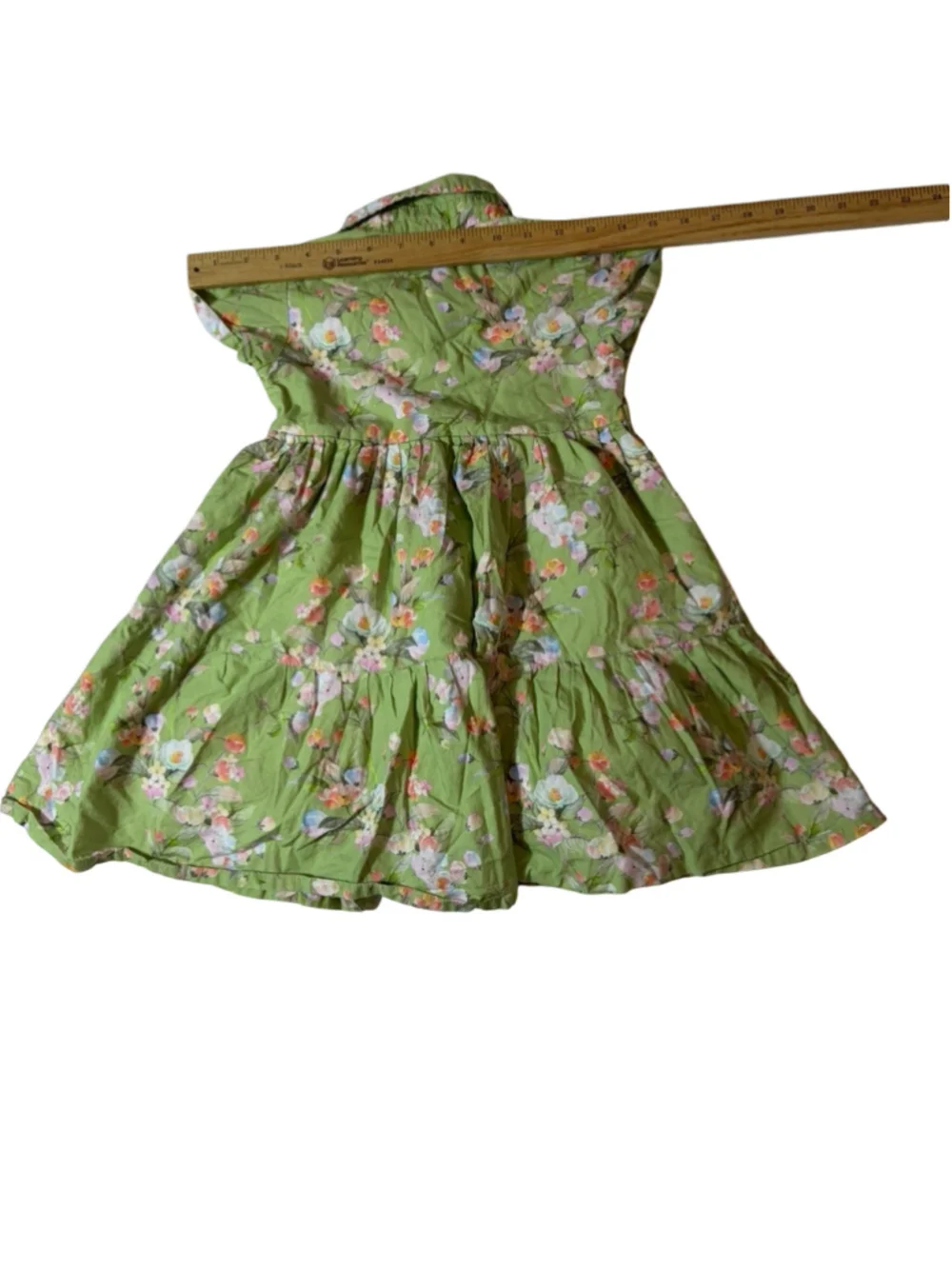 Pink One Green Floral Tiered Prairie Dress Size 24 Cottagecore Boho